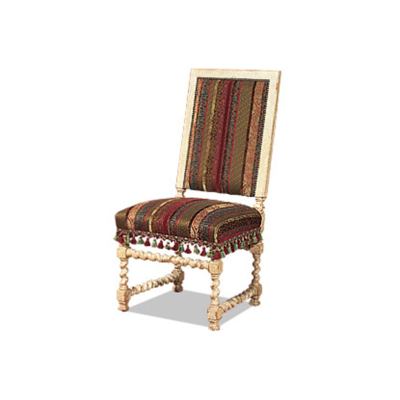 Leather Side Chair, Croc Gator Brown, Brushy Bayou, Old Gold E