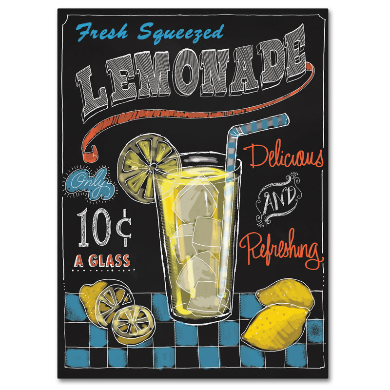 « limonade », affiche rétro sur toile tendue, H 24 po x l 18 po