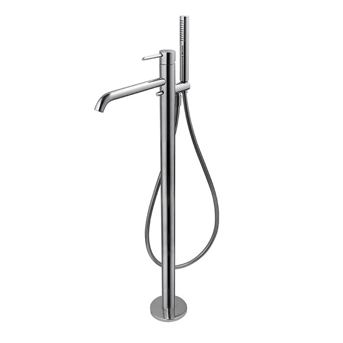 Round Tub Filler with Diverter, Polished Chrome