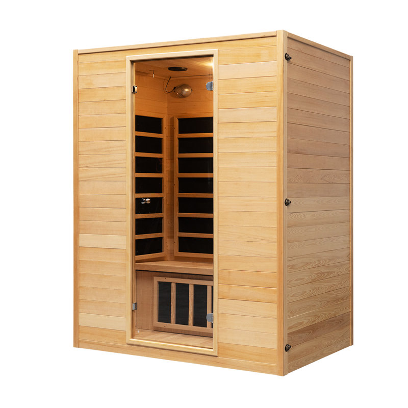 Vidalux Carbon Saunas FAR Infrared Sauna with Remote Control in Hemlock, 3