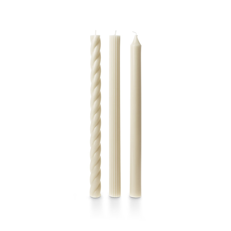 Beautifully Done Unscented Assorted Candle Tapers 3-Pack