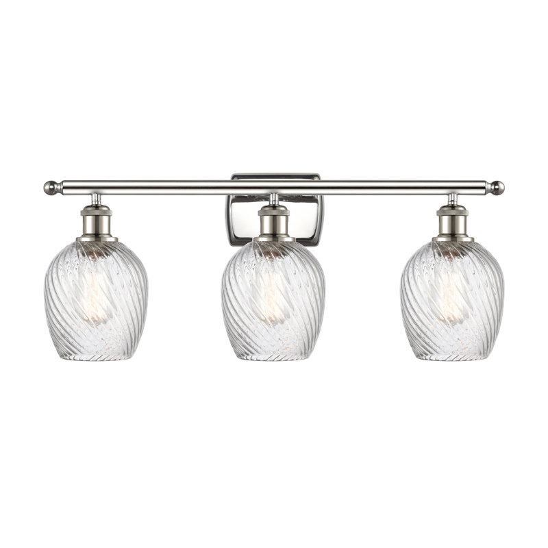 Éclairage pour salle de bain à intensité variable 3 lumières Lyman, Ampoule incandescente rétro de 60 watts, Transparent