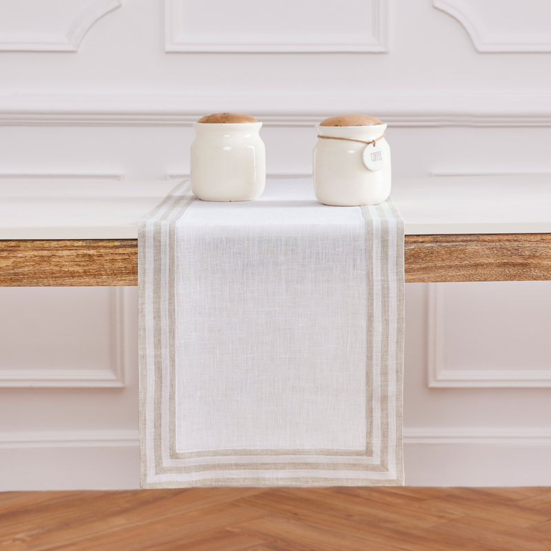 Mila - 100% Pure Linen Table Runner, 90" x 14", Natural