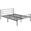 Structure de lit double, structure de lit en métal robuste avec tête et pied de lit, espace de rangement avec lit plateforme-172839186-156270985