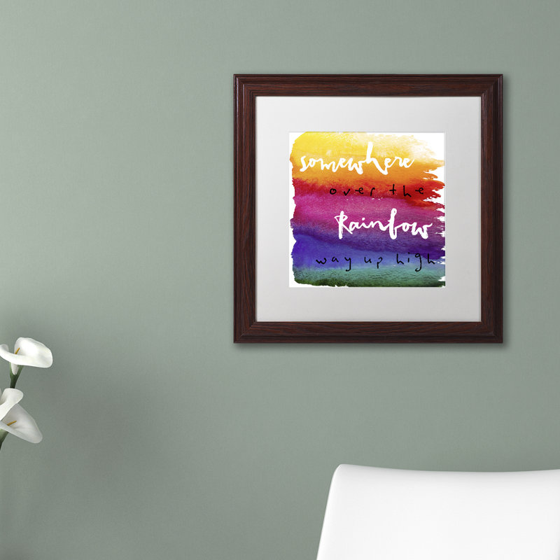 Jadaya Somewhere' by Color Bakery Framed Textual Art, 16" H x 16" W x 0.5" D, Brown, Black