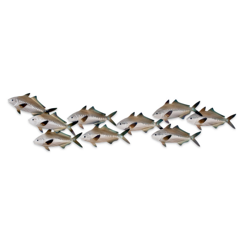 Décoration murale en métal nageante en sardine de sardine