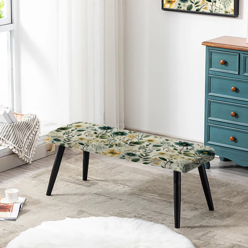 Lace Veil - Banc rembourré, Botanical Wanderlust Green And White