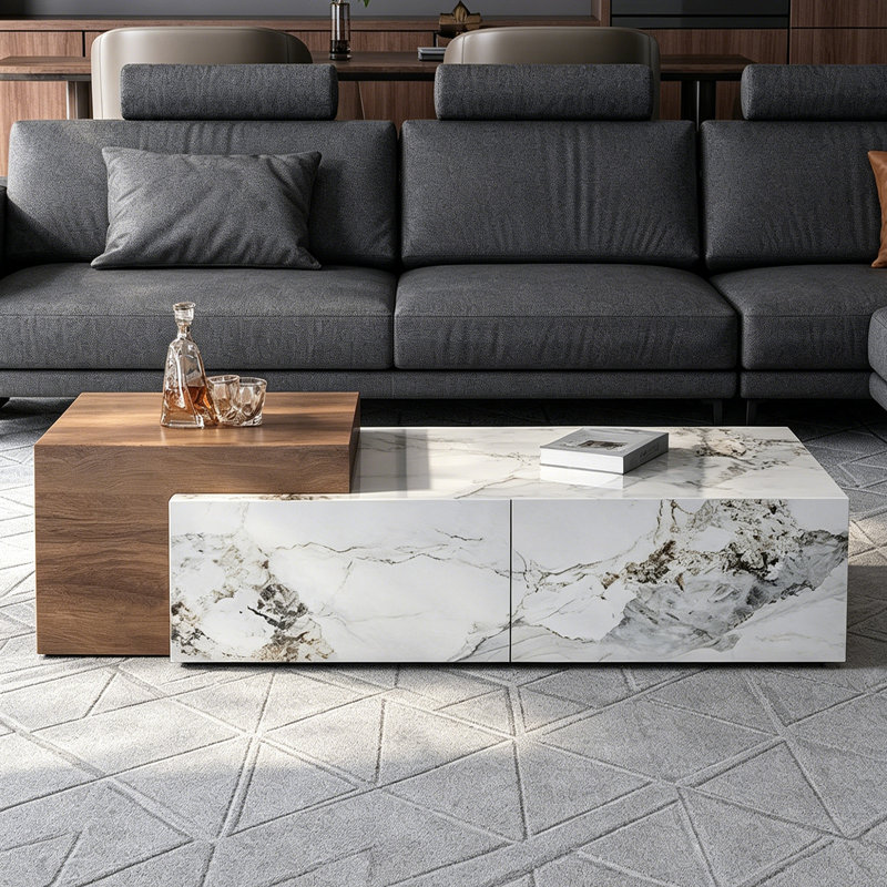 Dandoy, 14.17" H x 53.14" W x 27.55" D, White/Grey