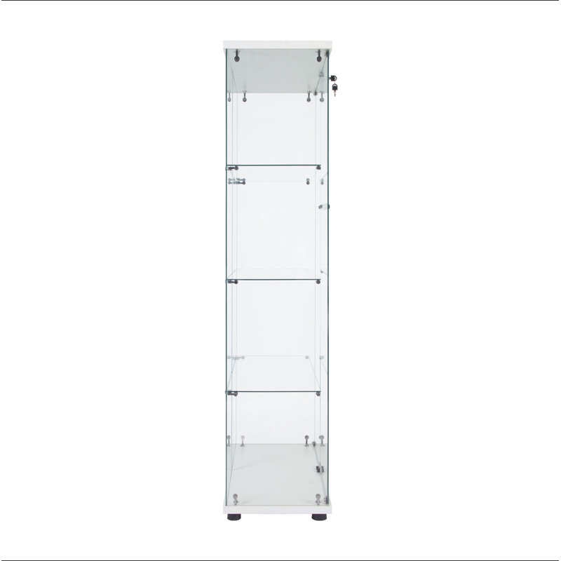 Vitrine à deux portes avec 4 tablettes, White