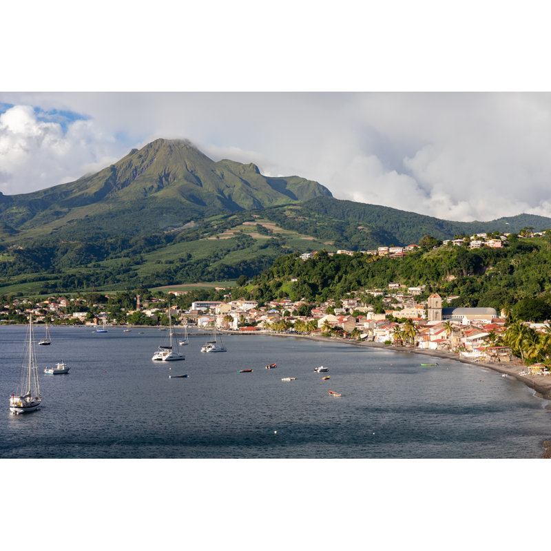City And Mount Pelee by Thierry64 - Wrapped Canvas Print, 30cm H x 46cm W x 3.8cm D