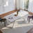 78.74" White Sintered Stone Dining Table, Modern Rectangular Kitchen Table with Angled Legs