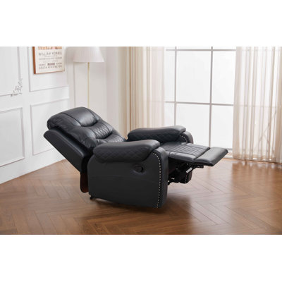 Adele 40.9'' Wide Modern Super Soft Faux Leather Manual Standard Recliner