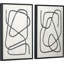 S/2 Black Squiggle Print Canvases With Black Frames - 2 Piece Single Picture Frame Print Set on Canvas