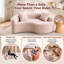Canapé d'angle incurvé en chenille avec assise à double profondeur, livré monté, design compact idéal pour les petits espaces, beige, capacité de charge de 181 kg, longueur de 170 cm-1294964933