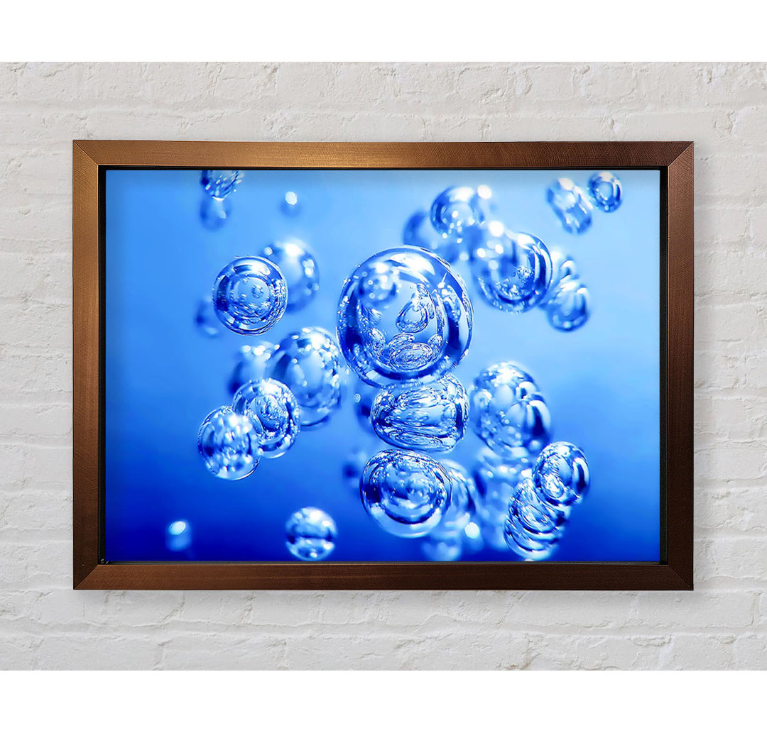 Liquid Blue Bubbles - Einzelner Bilderrahmen Kunstdrucke