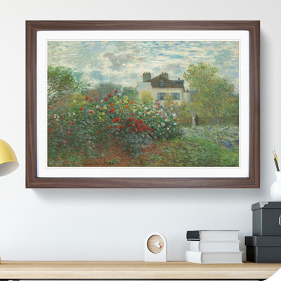 Artists Garden in Argenteuil by Claude Monet - Framed Print