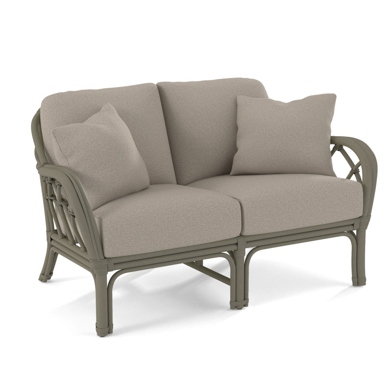 Edgewater Upholstered 56'' Loveseat, Beige Performance Fabric; 0851-73, Greystone