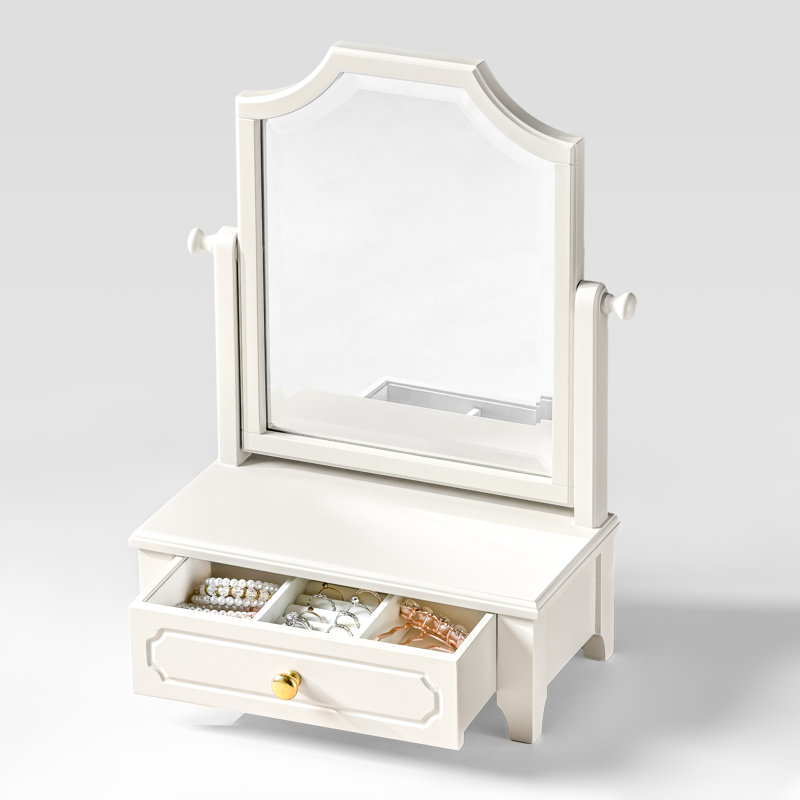 Boîte à bijoux en bois manufacturé +, Beige