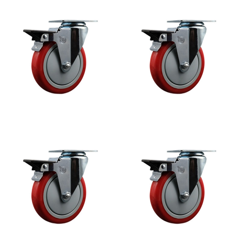 Poly Top Plate Caster with Posi Brake