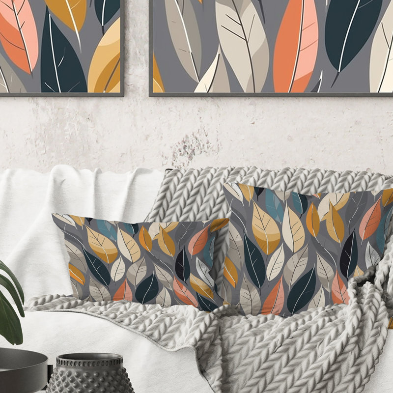 Coussin Retro Abstract Leaves III - Abstract