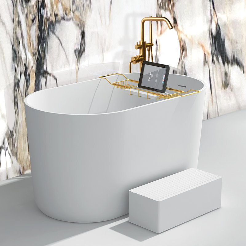 Gemelli 53.25'' L Freestanding Soaking Bathtub, Matte White