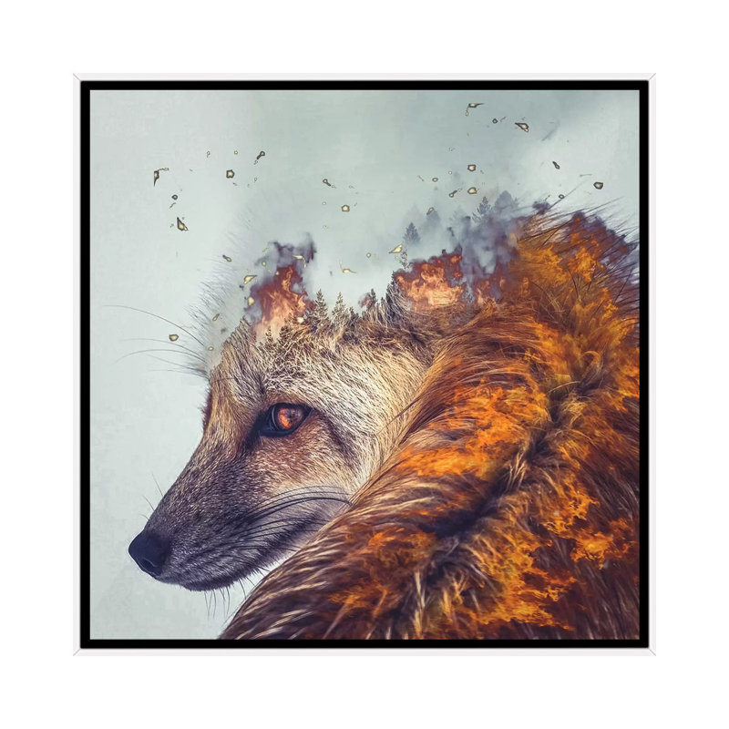 Firefox by Paul Haag - Print on Canvas, 45.72 cm H x 45.72 cm W, White Framed