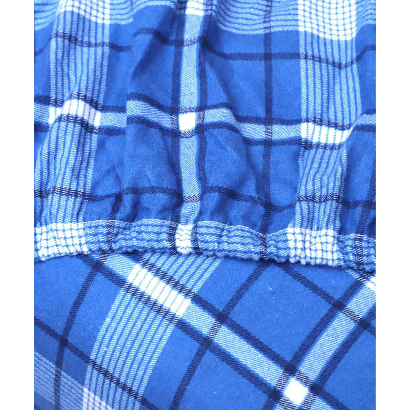 Ensemble de draps en flanelle écossais, Ensemble de draps pour très grand lit californien, À carreaux, bleu