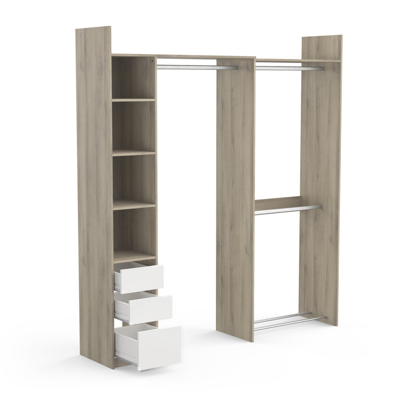 Casanas 142cm - 199cm Closet System (Can Be Cut To Fit)