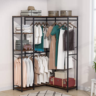 17 Stories Fontevraud Freestanding Closet Organizer Small Clothes Rack with  Drawers and Shelves & Reviews
