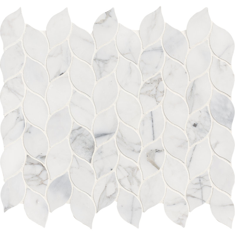 Venatino Elysia x 12 in. x 13 in. Polished Marble Mosaic Floor and Wall Tile
