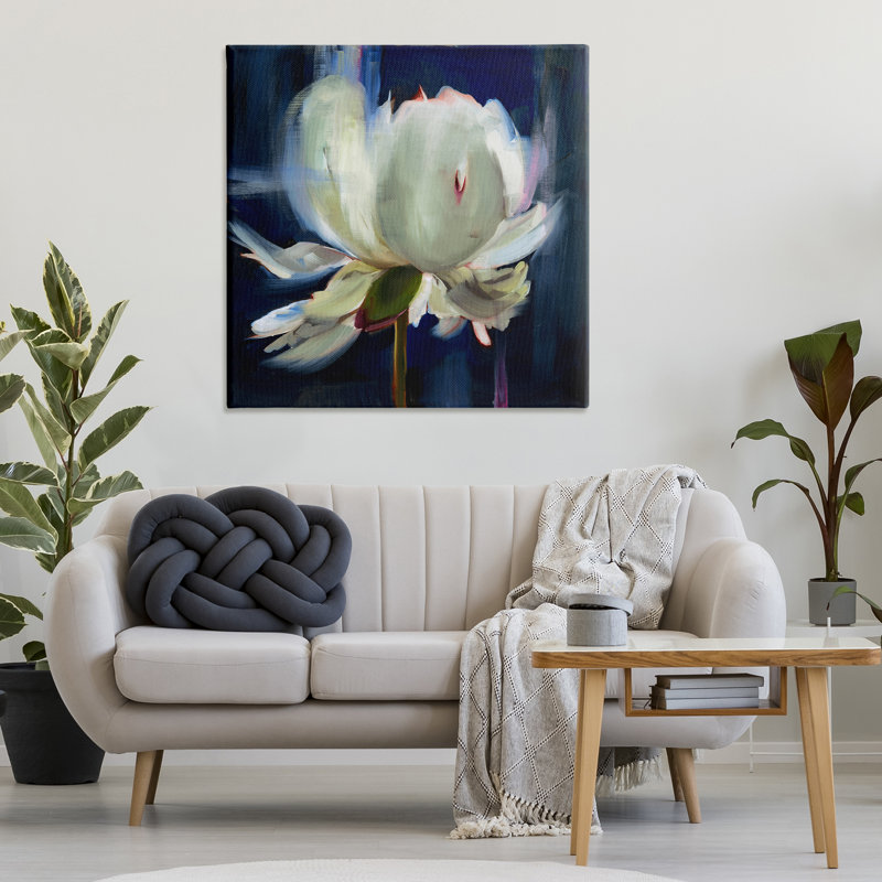 Art mural abstrait avec toile peinte par Liz Jardine, H 36 po x l 36 po