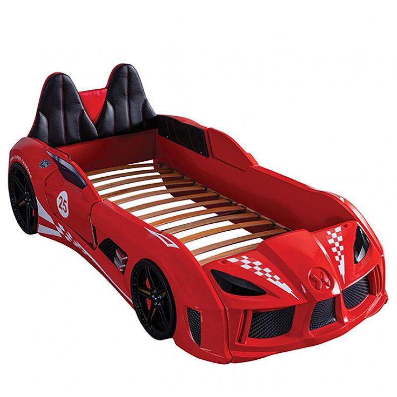 Lit simple pour enfant Abdulhaq, Rouge