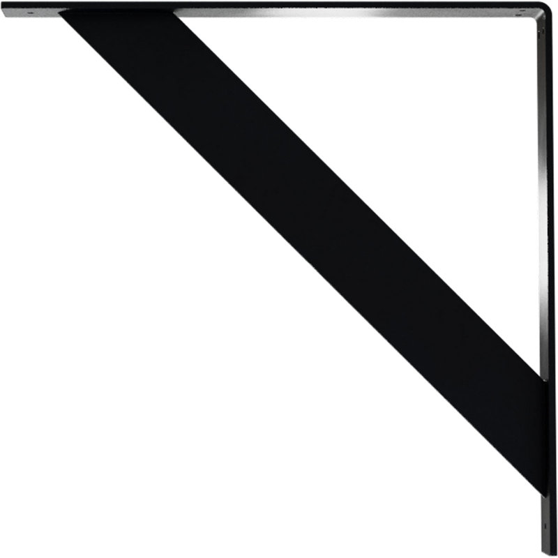 Support traditionnel en acier, H 20 po x l 2 po x P 20 po, Noir thermolaqué