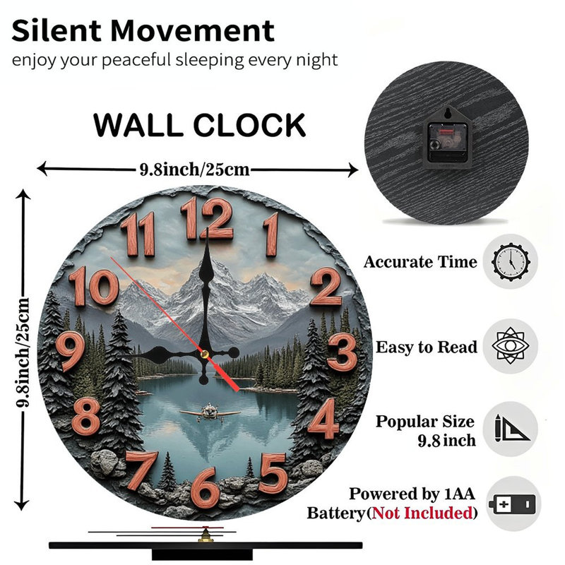 Horloge murale Mountain Lake