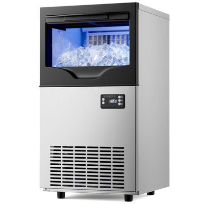 Commercial Ice Maker Machine 100LBS/24H with 33LBS Storage & Self-Cleaning