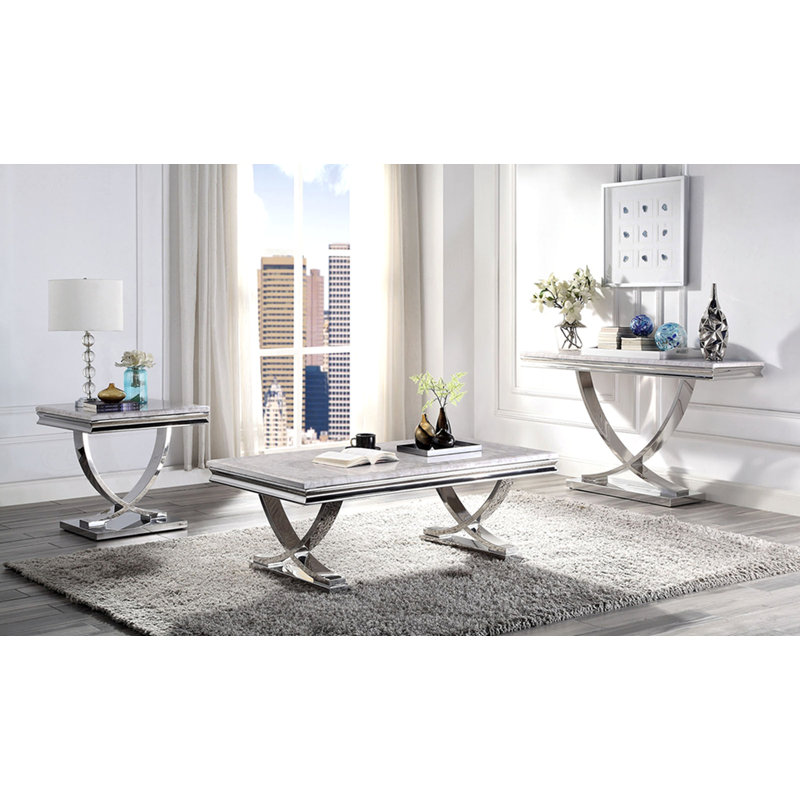 Faux Marble Top Coffee Table