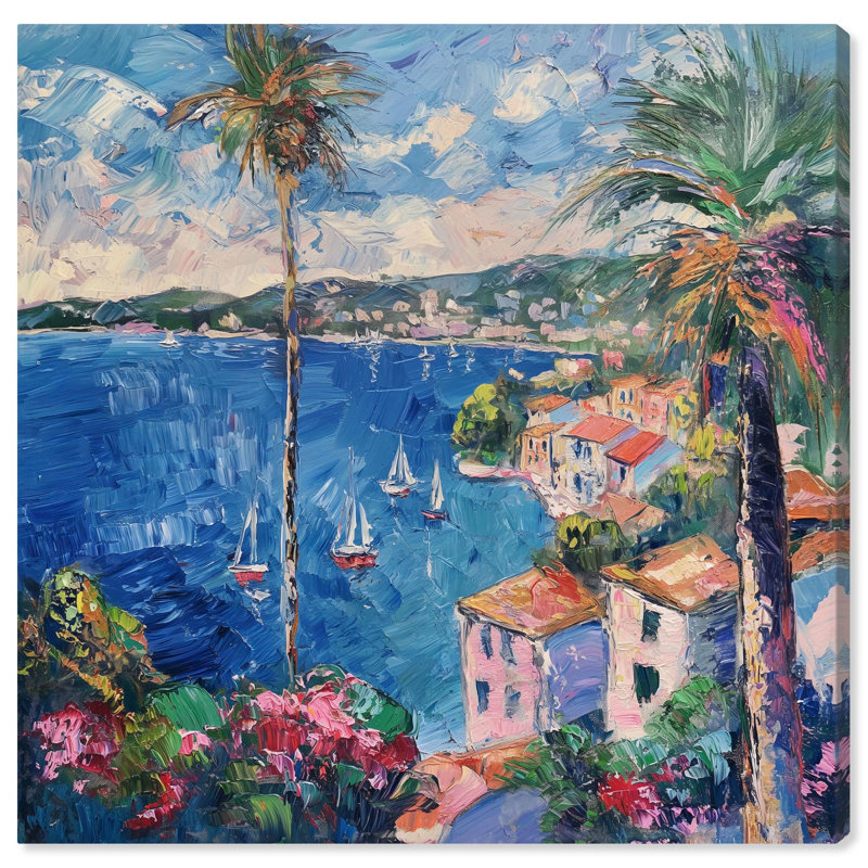 Waveside Whimsy Coastal Wrapped Canvas Art, 24" x 24"