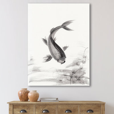 Poisson monochrome rétro I - reproduction sur toile