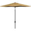 Parasol de terrasse rectangulaire de 6,5 pi x 10 pi, housse de table d'extérieur avec manivelle et inclinaison sans effort, café, parasol 50 Easy