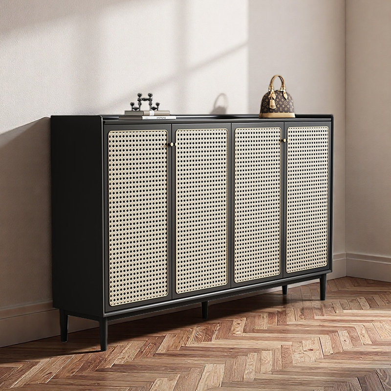 Armoire de rangement pour chaussures, Noir, H 43,31 po x l 61,42 po x P 13,78 po