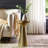 Minimalist Metal Accent End Table for Home  Decor - Modern Cylindrical Narrow End Table for Functional Living Room Styling - 20", Gold