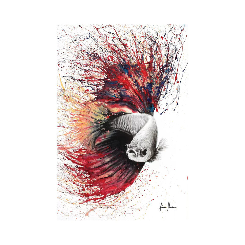Heart Of Flames by Ashvin Harrison - Print on Canvas, 20.32 cm H x 30.48 cm W, Wrapped Canvas