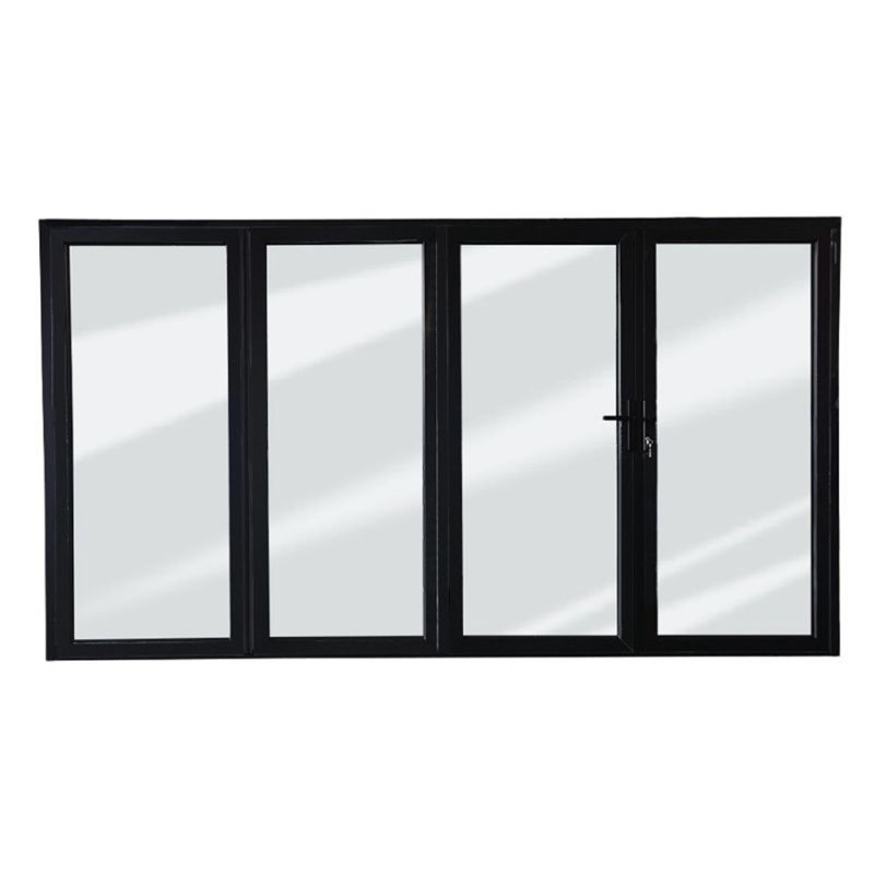 Porte triple pliante 120 po , S'ouvre à gauche vers l'extérieur, Noir, H 84 po x l 120 po x P 3 po