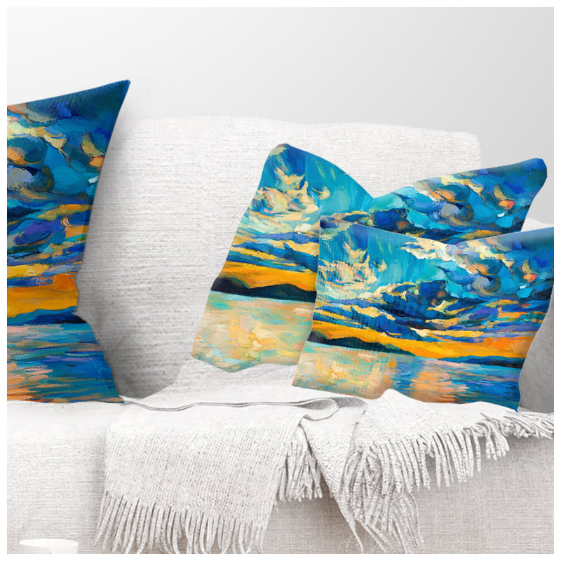 Coussin Orange Sunset, 12 po x 20 po, Rectangulaire