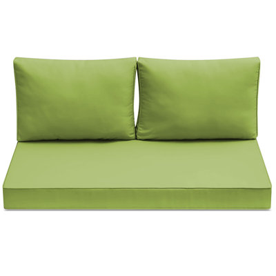 Ensemble de coussins de causeuse d'extérieur 3 pièces - Coussins de siège de patio profond et imperméable de 48 po x 24 po d'épaisseur pour fauteuil à bascule en osier pour 2 personnes, banc - tous temps pour porche, jardin