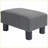 Ottoman Small Cube Foot Rest, Linen Fabric Wood Frame for Living Room, Charcoal Gray | Wood | Black-1445698580