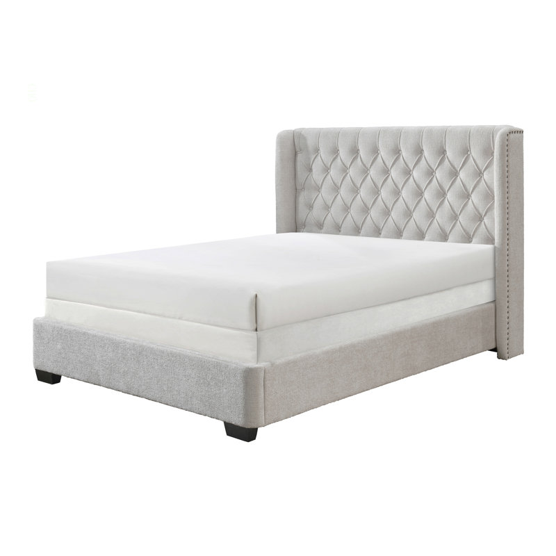 Tête de lit tapissier 1pc, Gris clair, Grand