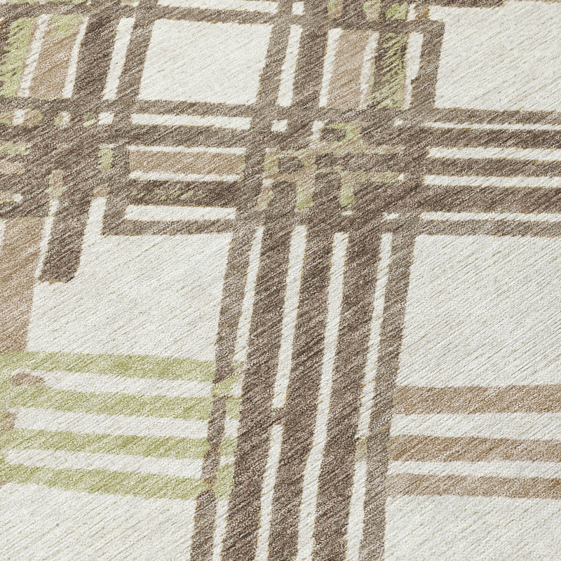 Machine Washable Indoor/Outdoor Chantille ACN2452 Geometric Rug, Ivory, 3' x 5'