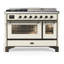 Majestic III Series 48 Inch Dual Fuel Range with 5 Sealed Burners, Griddle, Frenchtop in Glossy Black (Natural Gas, Burnished Trim)-1981615046-1981615047-1981615048