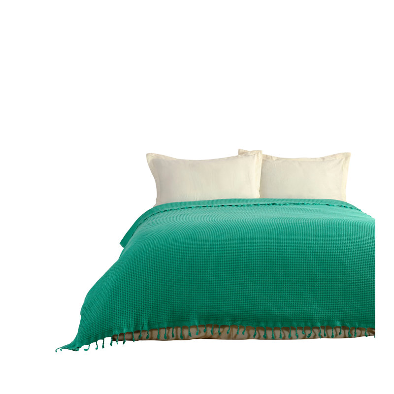 Couvre-lit en coton gaufré KAFTHAN, Très grand, Menthe